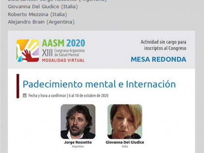 XIII Congreso Argentino de Salud Mental – Tavola rotonda Padecimiento mental e Internación