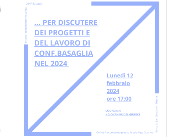 …per discutere dei progetti e del lavoro di ConF.Basaglia nel 2024. – Trieste, 12 febbraio 2024